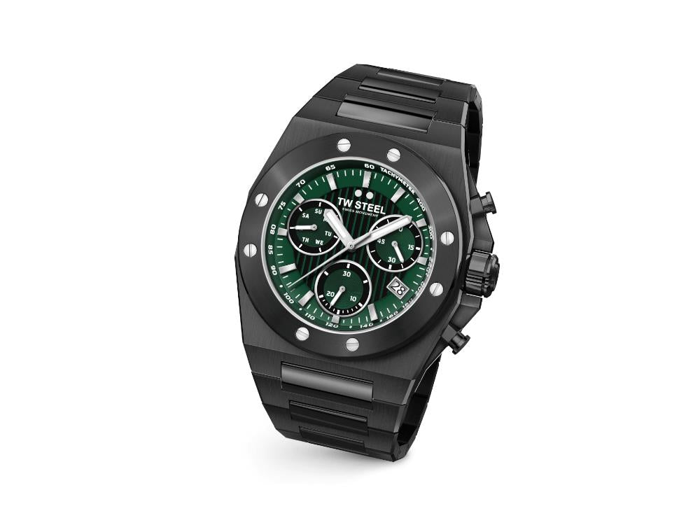 TW Steel Ceo Tech Quartz Uhr, Grün, 45 mm, 10 atm, CE4081