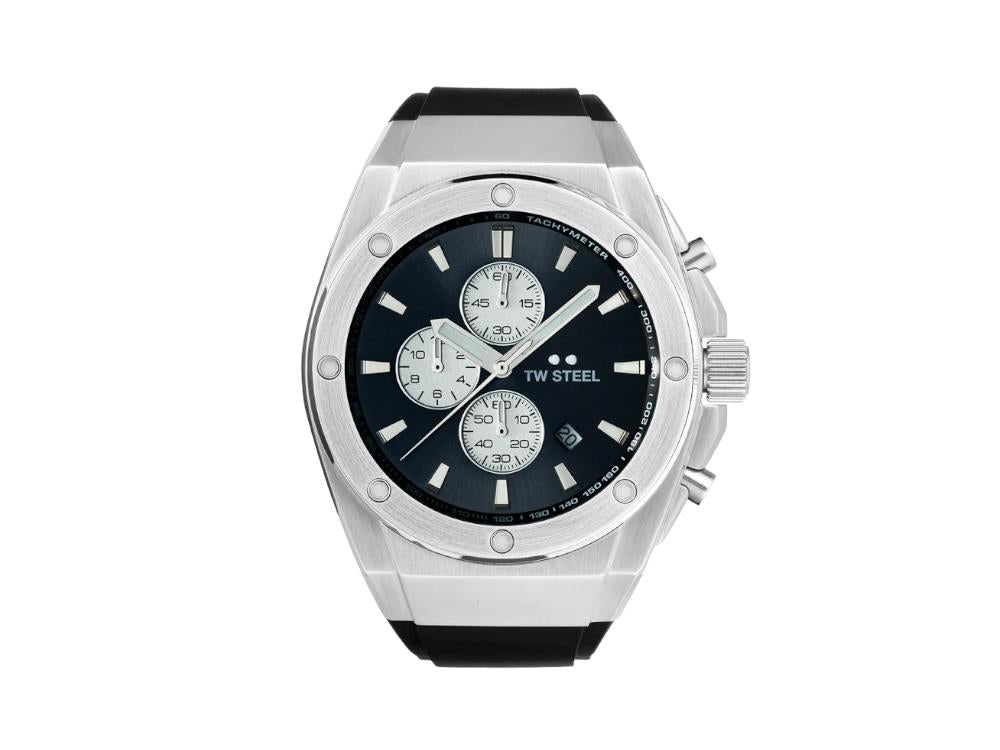 TW SteelCeo Tech 44mm Quartz Uhr, Grau, 44 mm, Kautschukband, 10 atm, CE4100