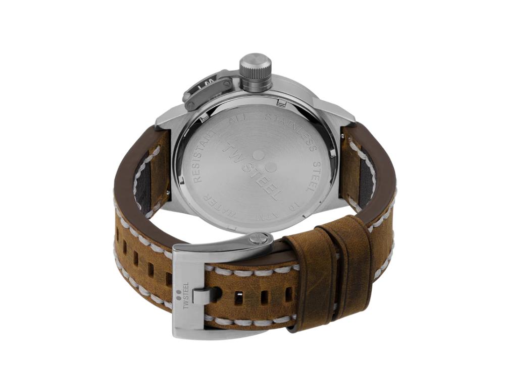 TW SteelClassic Canteen Quartz Uhr, Beige, 45 mm, Lederband, 10 atm, CS100
