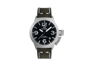 TW SteelClassic Canteen Quartz Uhr, Grau, 45 mm, Lederband, 10 atm, CS101
