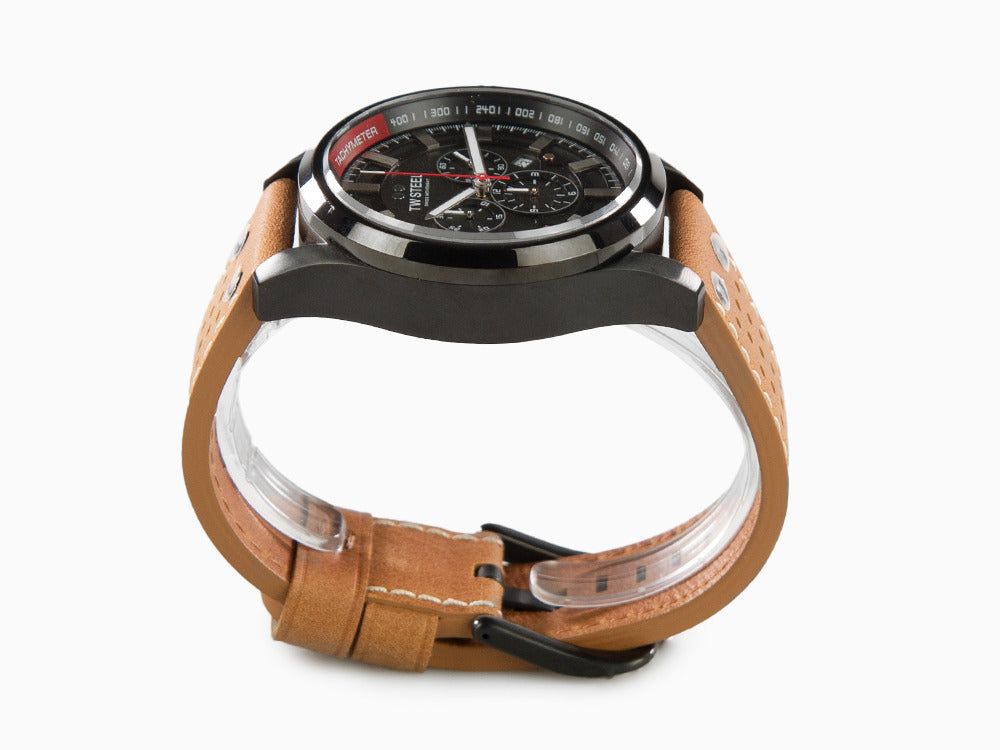 TW Steel Fast Lane Quartz Uhr, Grau, 48 mm, Lederband, 10 atm, SVS209