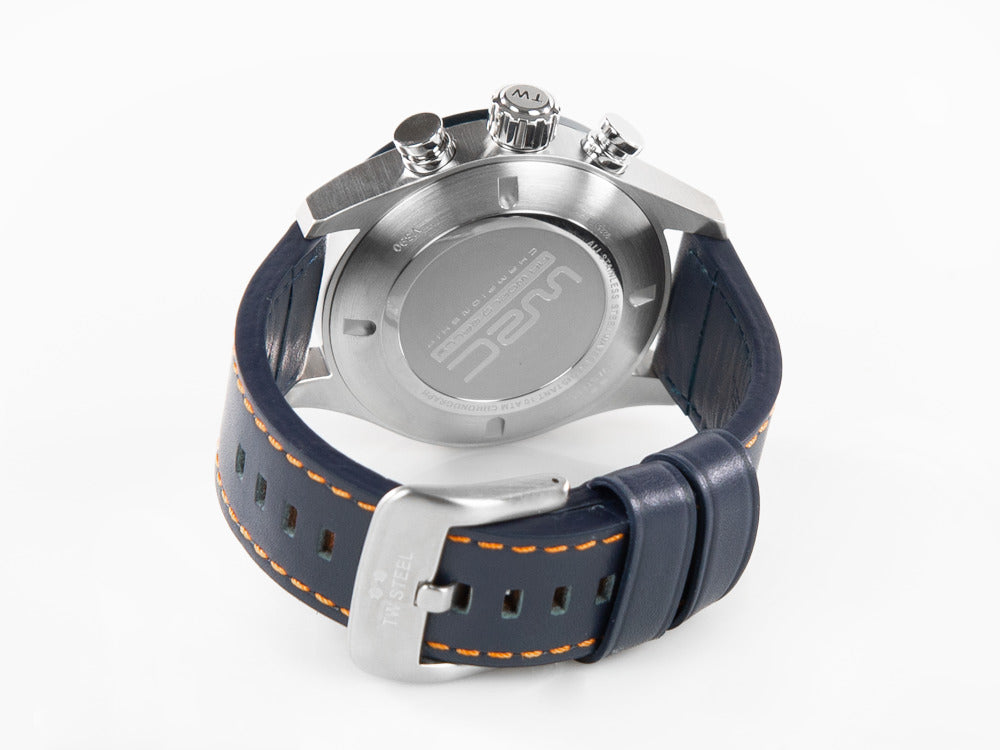 TW Steel WRC Quartz Uhr, Blau, 48 mm, Lederband, 10 atm, VS90