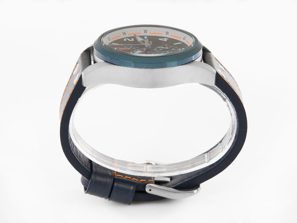 TW Steel WRC Quartz Uhr, Blau, 48 mm, Lederband, 10 atm, VS90