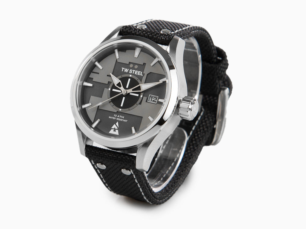 TW Steel Blast Quartz Uhr, Schwarz, 45 mm, Leinenuhrband, 10 atm, VS99
