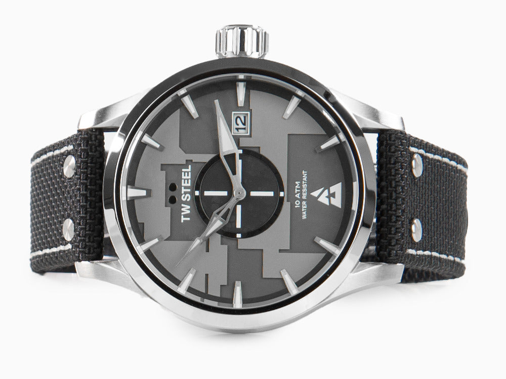 TW Steel Blast Quartz Uhr, Schwarz, 45 mm, Leinenuhrband, 10 atm, VS99