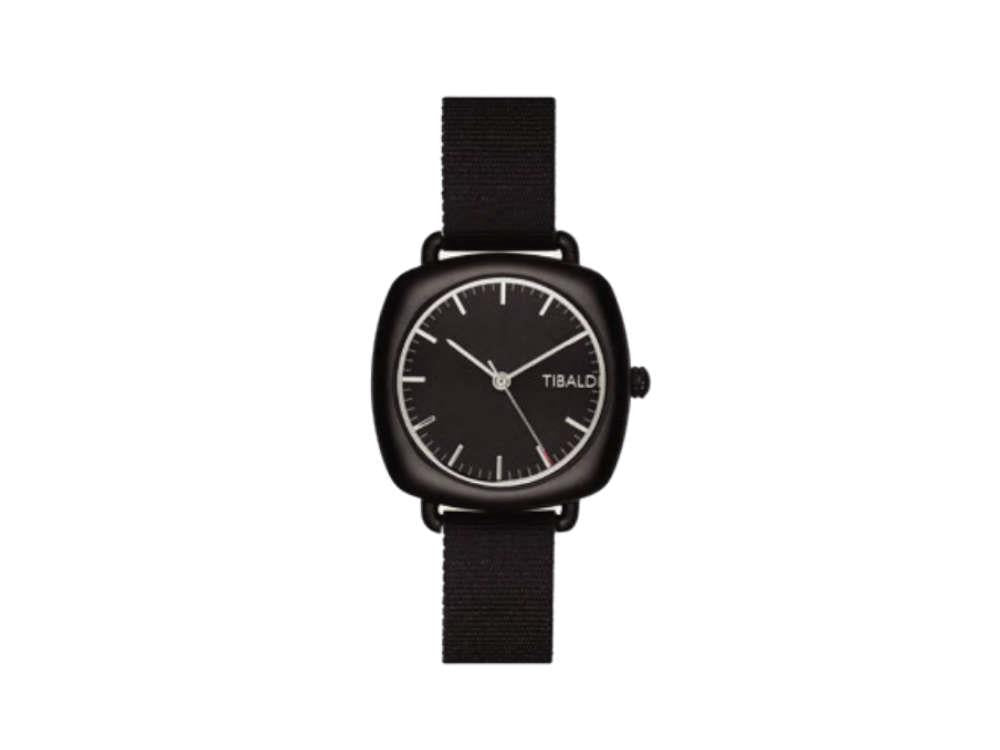 Tibaldi Ladies Quartz Uhr, Schwarz, 32 mm, Leinenuhrband, TMF-237-GG