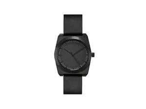Tibaldi Men's Quartz Uhr, Schwarz, 39mm x 46mm, Lederband, TMM-PVD-LT