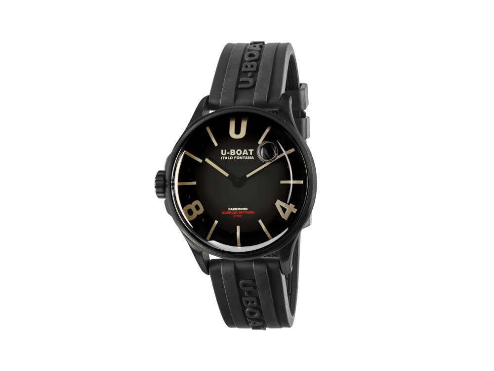 U-Boat Capsoil Darkmoon Quartz Uhr, Edelstahl, DLC, 40 mm, Schwarz, 9019