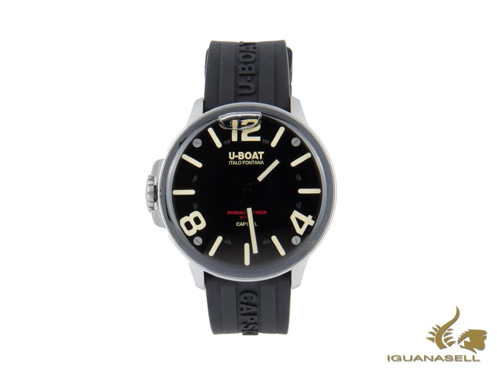 U-Boat Capsoil SS Quartz Uhr, Edelstahl 316L , Schwarz, 45 mm, 8110/A