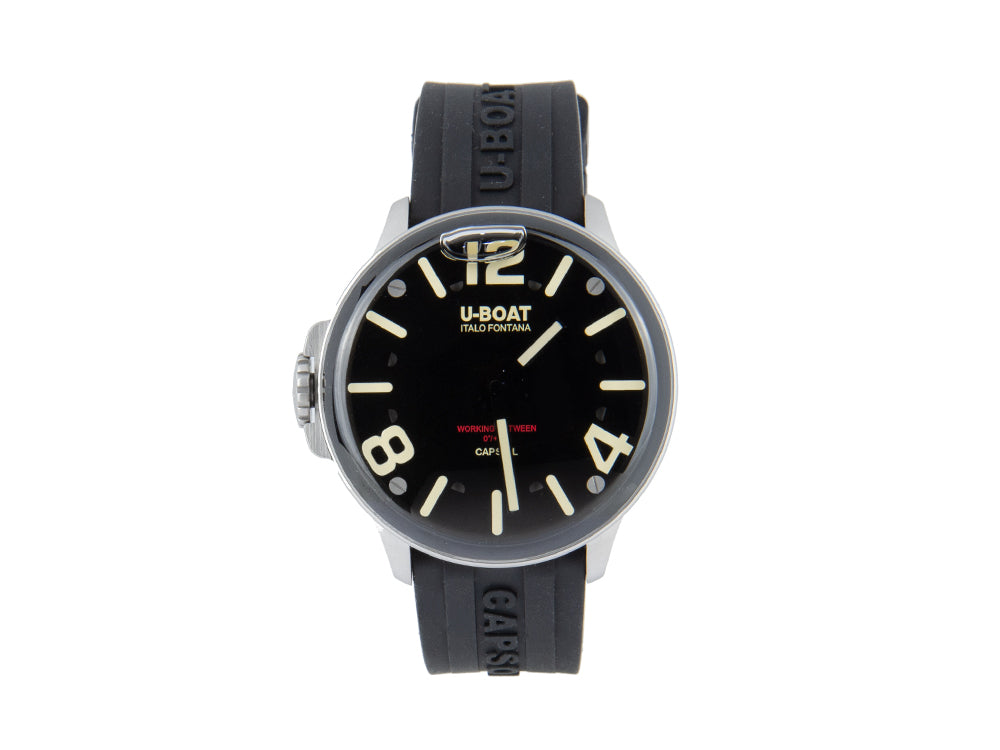 U-Boat Capsoil SS Quartz Uhr, Edelstahl 316L , Schwarz, 45 mm, 8110/A