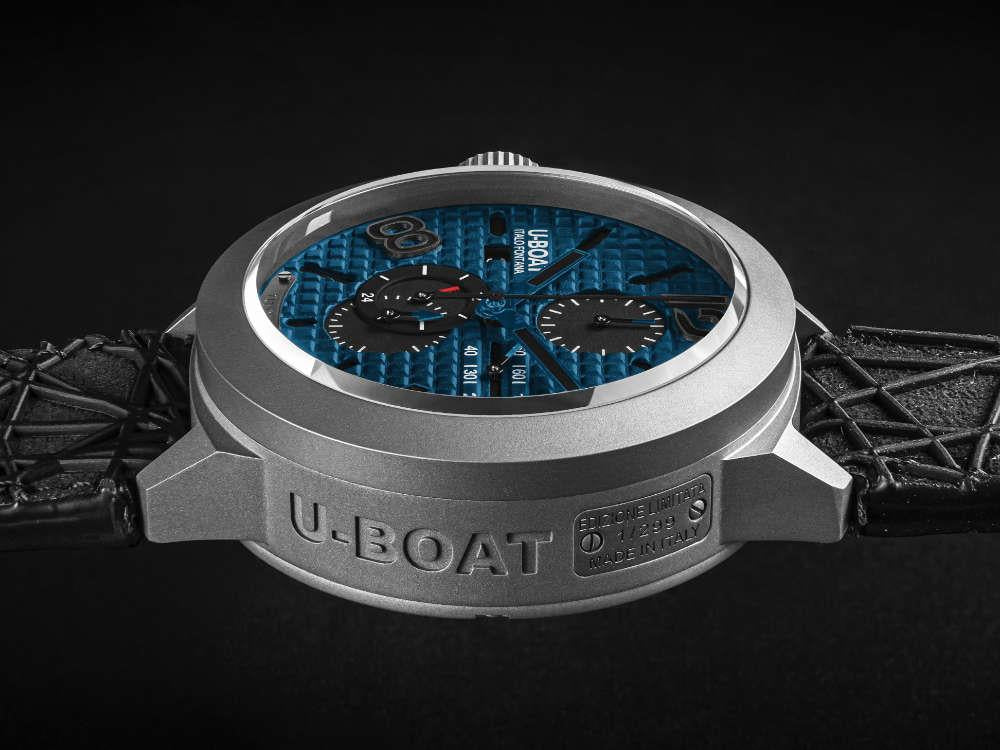U-Boat Classico Automatik Uhr, Titan, Blau, 45 mm, Limitierte Edition, 3003