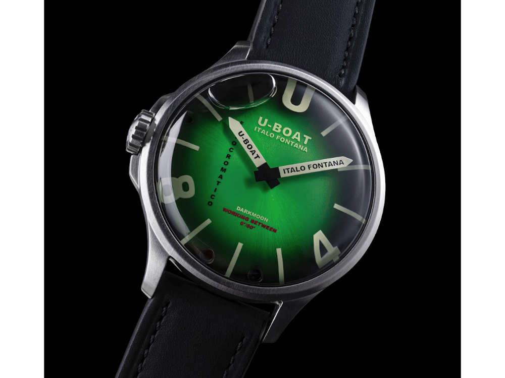 U-Boat Capsoil Darkmoon Kama SS Quartz Uhr, Edelstahl, 46.5 mm, Grün, 3342