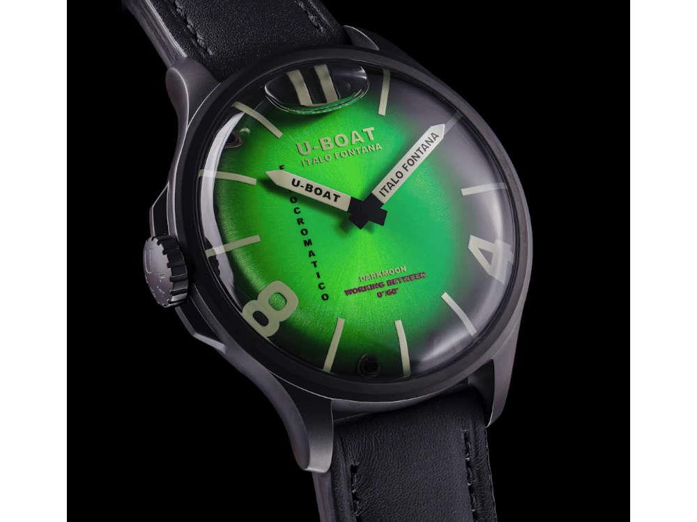 U-Boat Capsoil Darkmoon Kama Quartz Uhr, IPB, 46.5 mm, Grün, 3343
