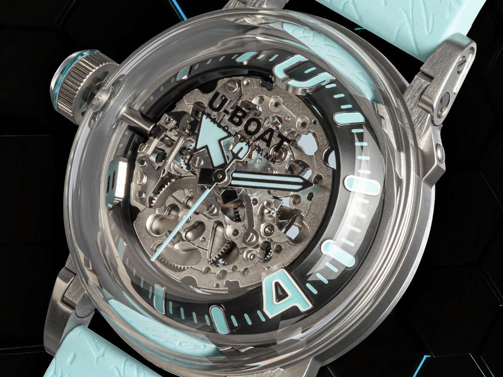 U-Boat U-65 Automatik Uhr, Edelstahl 316L , Edelstahl 316L , 44 mm, Türkis, 3345