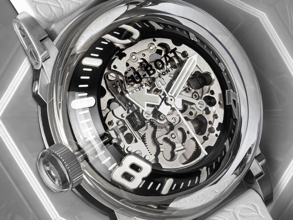 U-Boat U-65 Automatik Uhr, Edelstahl 316L, 44 mm, Weiss, 3346