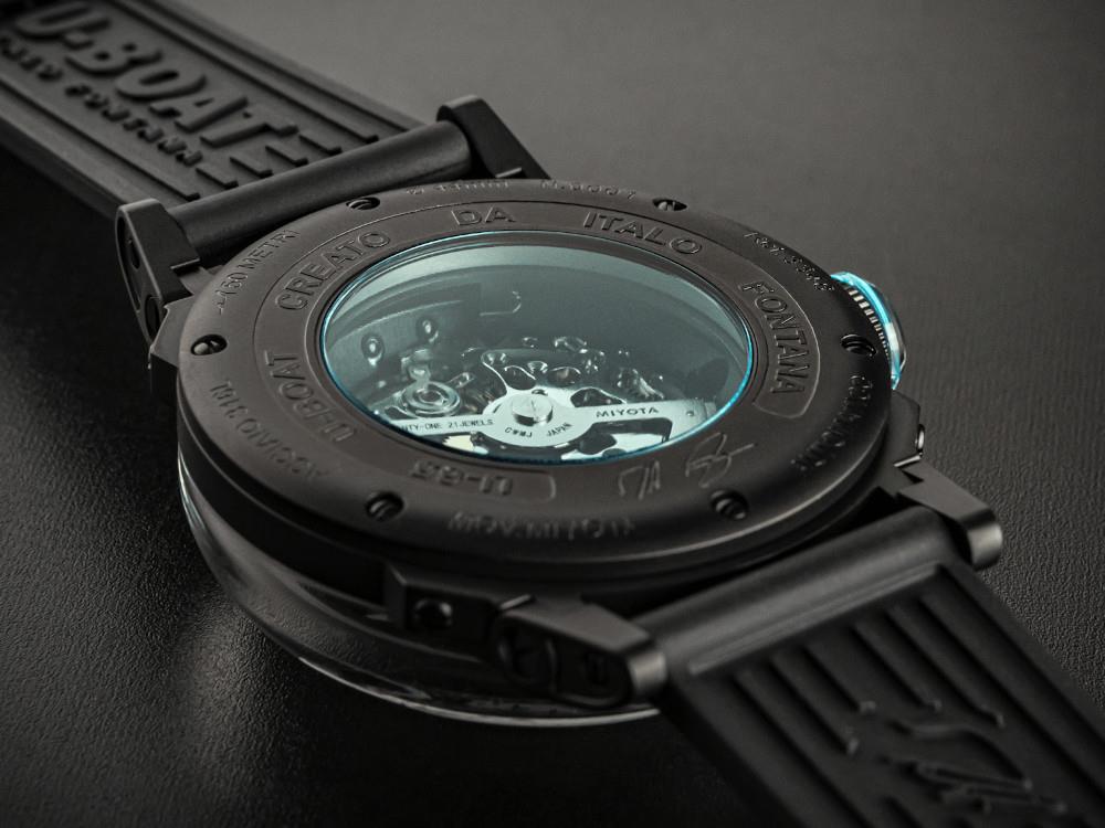 U-Boat U-65 Automatik Uhr, Edelstahl 316L, PVD, 44 mm, Türkis, 3348