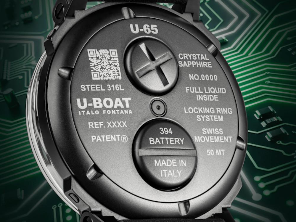U-Boat U-65 TEK PVD Quartz Uhr, 44 mm, Schwarz, 3365