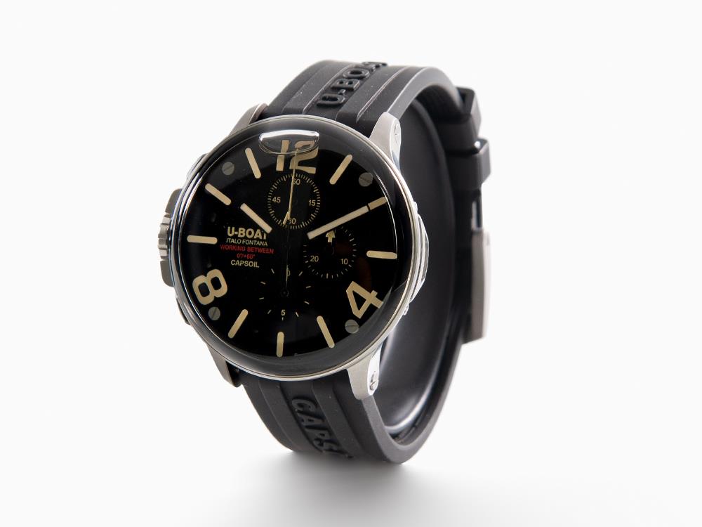 U-Boat Capsoil Chrono SS Quartz Uhr, Schwarz, 45 mm, 8111/C