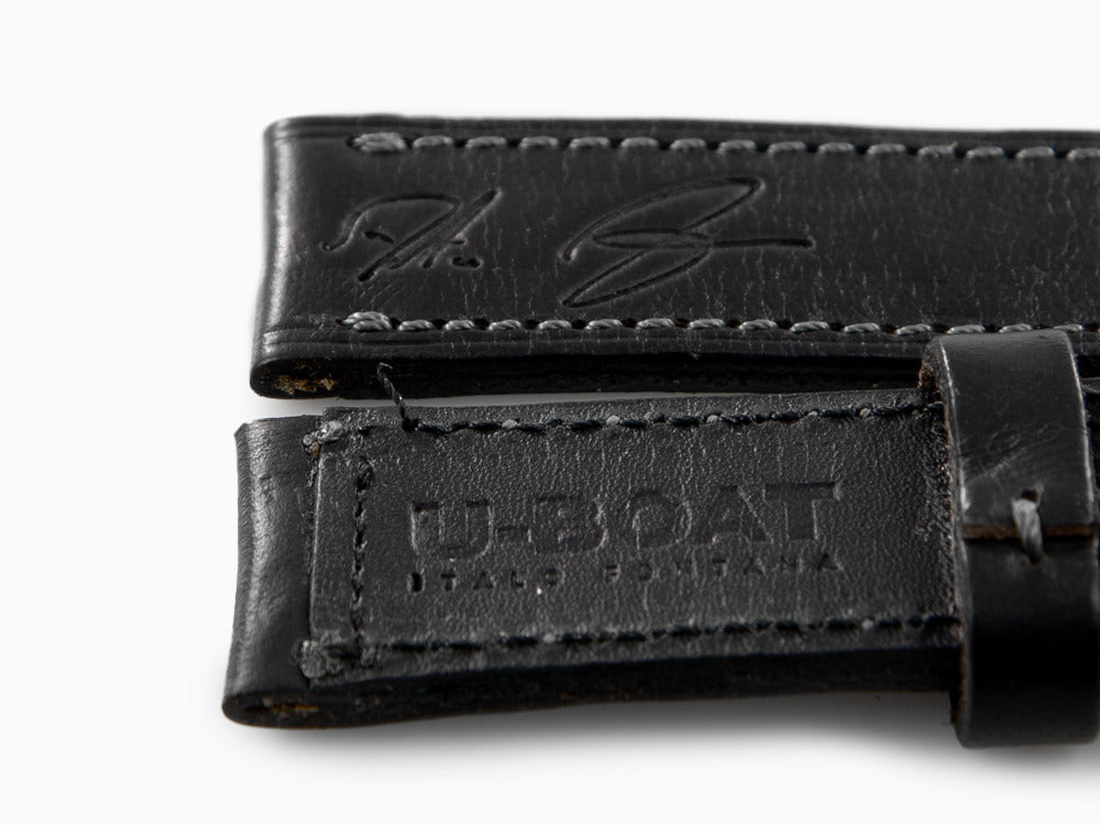 U-Boat Accesorios Armband, Kalbsleder, Schwarz, 22mm, 8277/Z