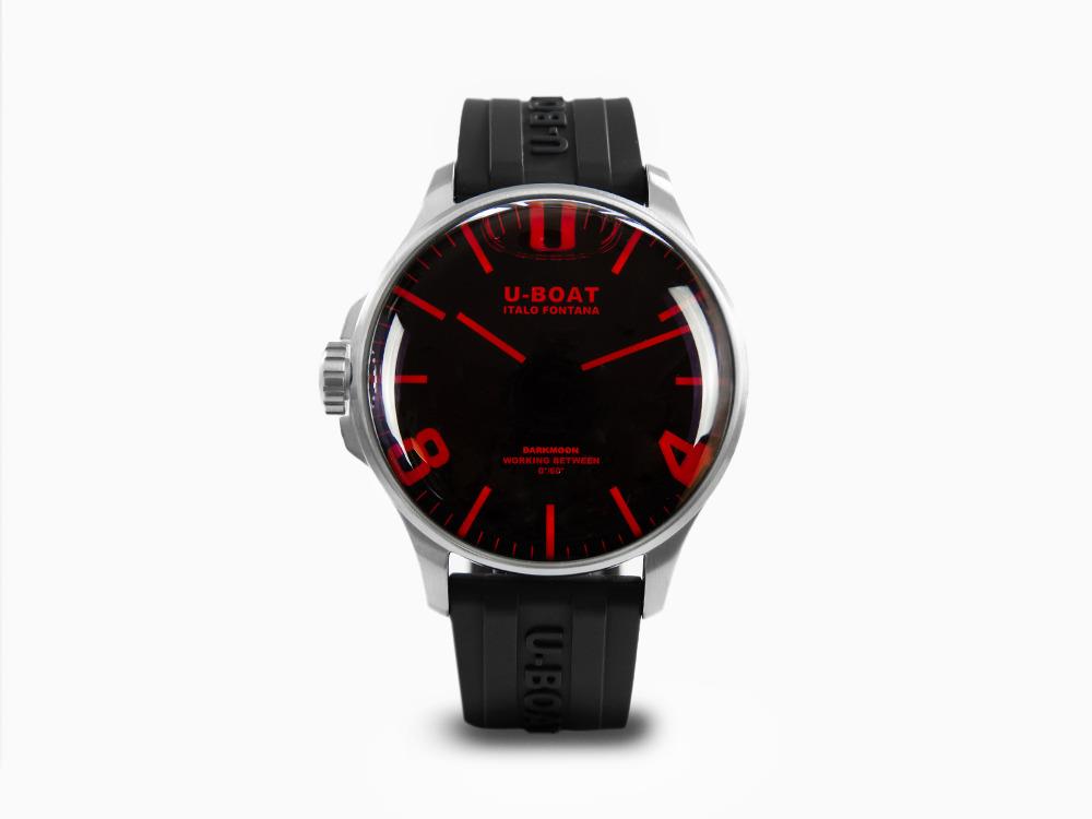 U-Boat Capsoil Darkmoon 44 Red SS Quartz Uhr, Schwarz, 44 mm, 8465/A