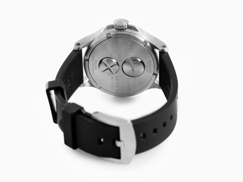 U-Boat Capsoil Darkmoon 44 Red SS Quartz Uhr, Schwarz, 44 mm, 8465/A