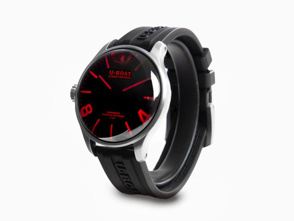 U-Boat Capsoil Darkmoon 44 Red SS Quartz Uhr, Schwarz, 44 mm, 8465/A
