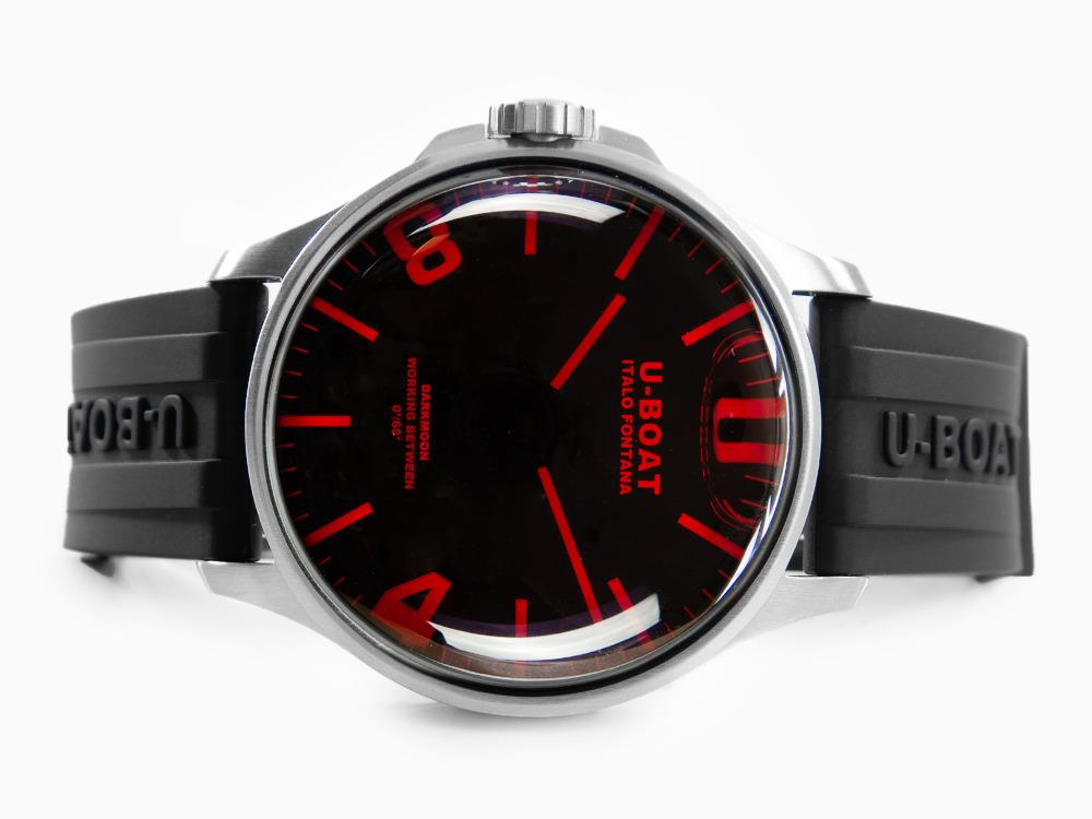 U-Boat Capsoil Darkmoon 44 Red SS Quartz Uhr, Schwarz, 44 mm, 8465/A