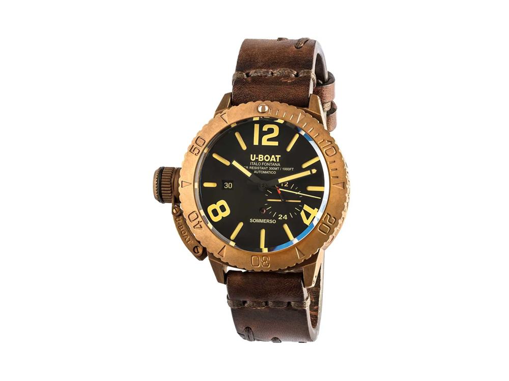 U-Boat Classico Sommerso Automatik Uhr, Bronze,, Schwarz, 46 mm, 8486