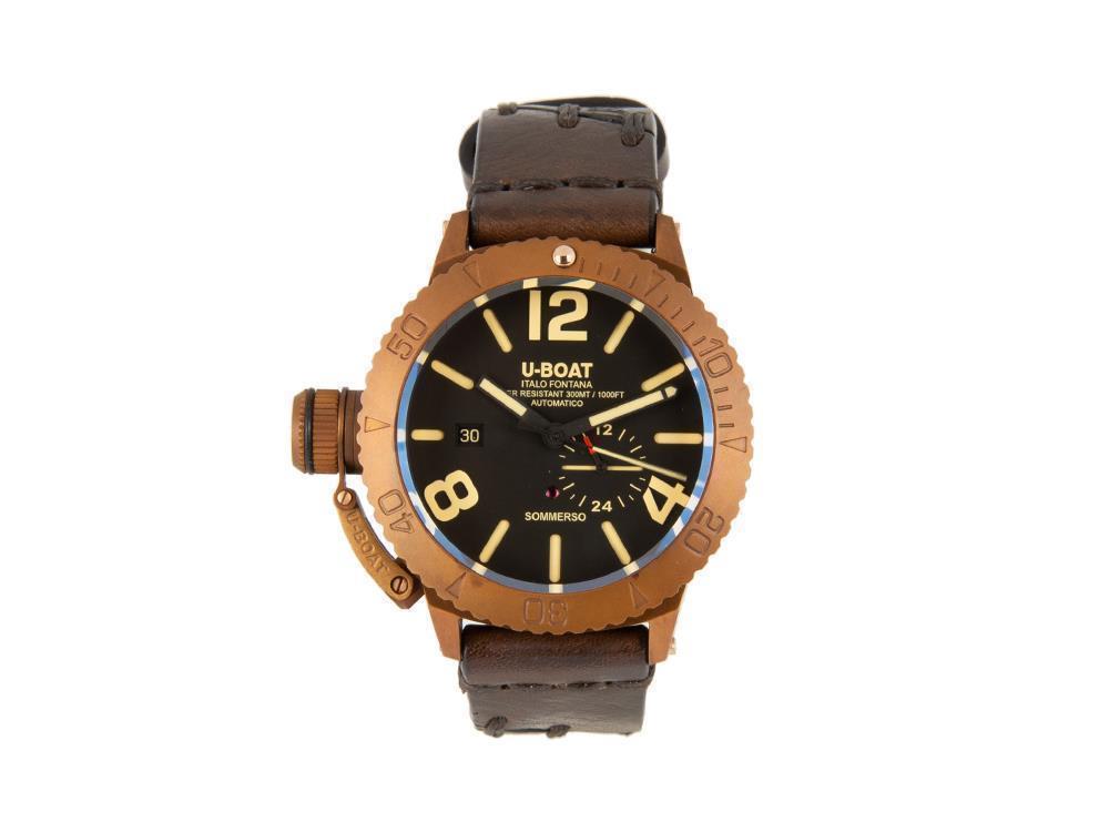 U-Boat Classico Sommerso Automatik Uhr, Bronze,, Schwarz, 46 mm, 8486