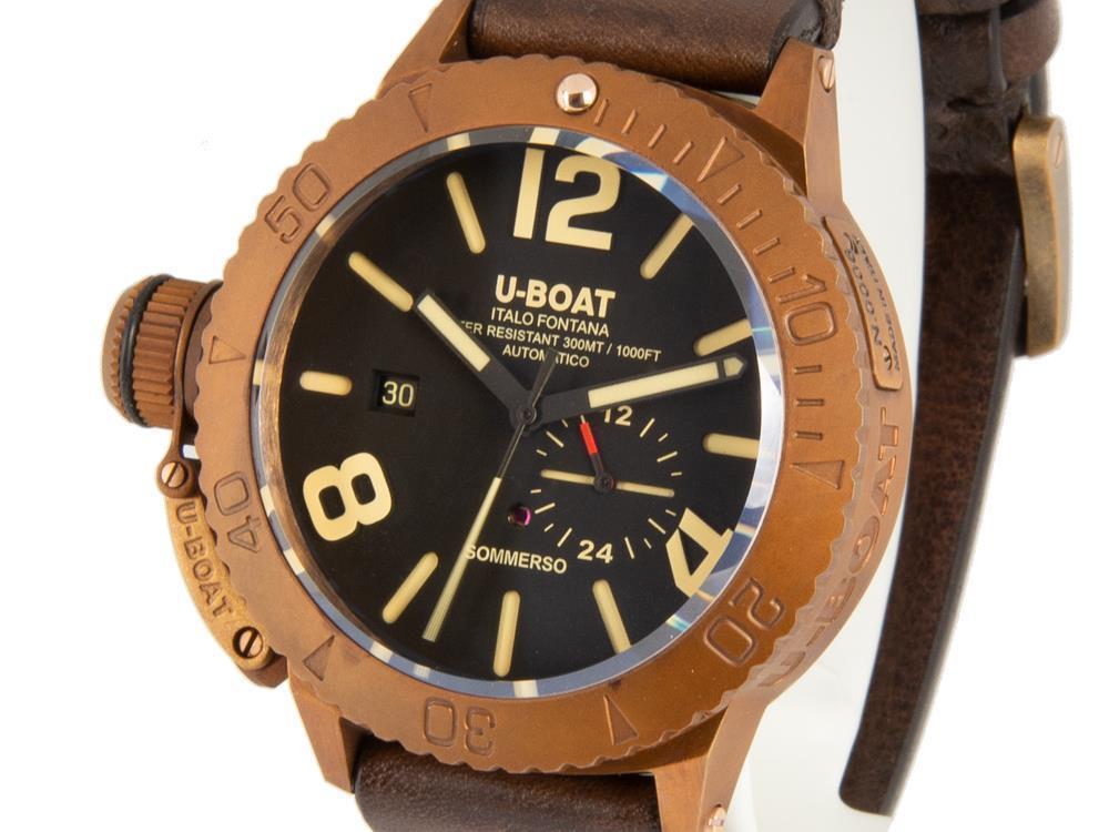 U-Boat Classico Sommerso Automatik Uhr, Bronze,, Schwarz, 46 mm, 8486