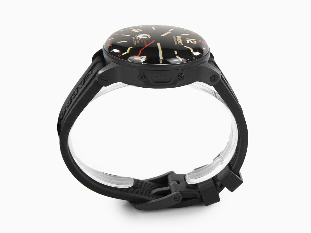 U-Boat Capsoil Doppiotempo Red Rehaut Quartz Uhr, DLC, Schwarz, 45 mm, 8841