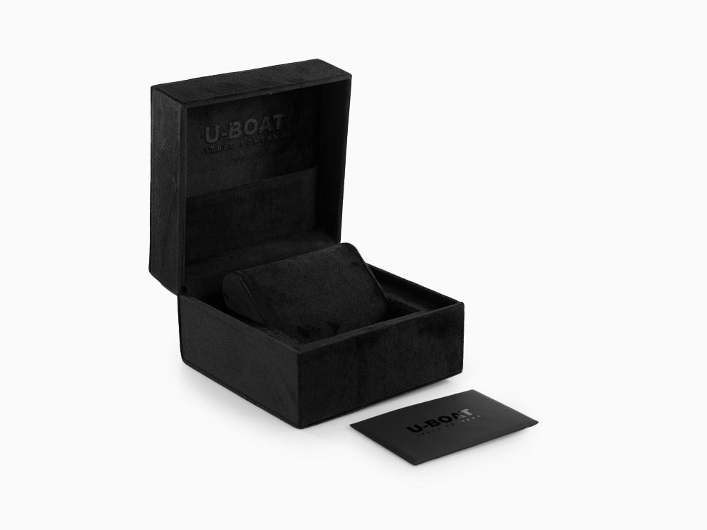 U-Boat Capsoil Doppiotempo Red Rehaut Quartz Uhr, DLC, Schwarz, 45 mm, 8841