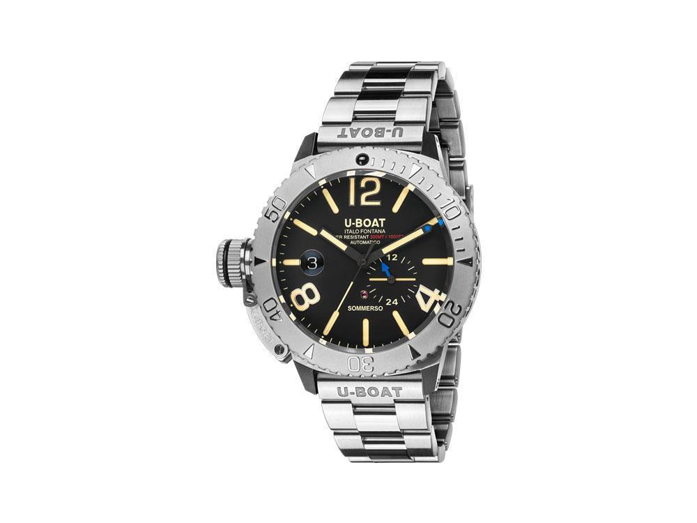 U-Boat Classico Sommerso Automatik Uhr, Edelstahl, Schwarz, 46 mm, 9007/A/MT