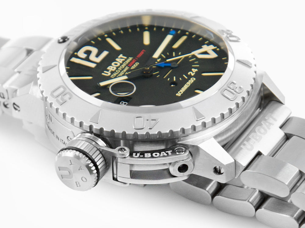 U-Boat Classico Sommerso Automatik Uhr, Edelstahl, Schwarz, 46 mm, 9007/A/MT