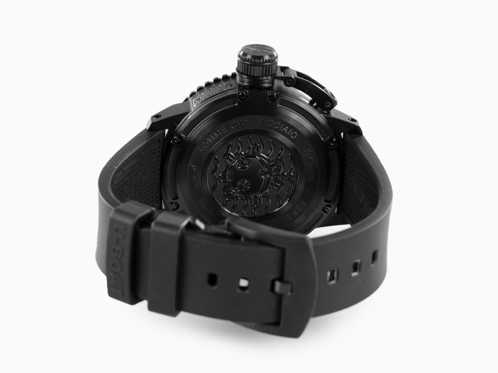 U-Boat Classico Sommerso Automatik Uhr, DLC, Schwarz, 46 mm, 30 atm, 9015