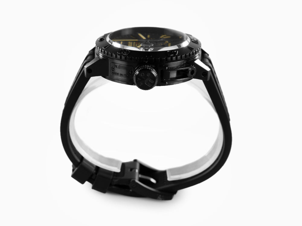 U-Boat Classico Sommerso Automatik Uhr, DLC, Schwarz, 46 mm, 30 atm, 9015