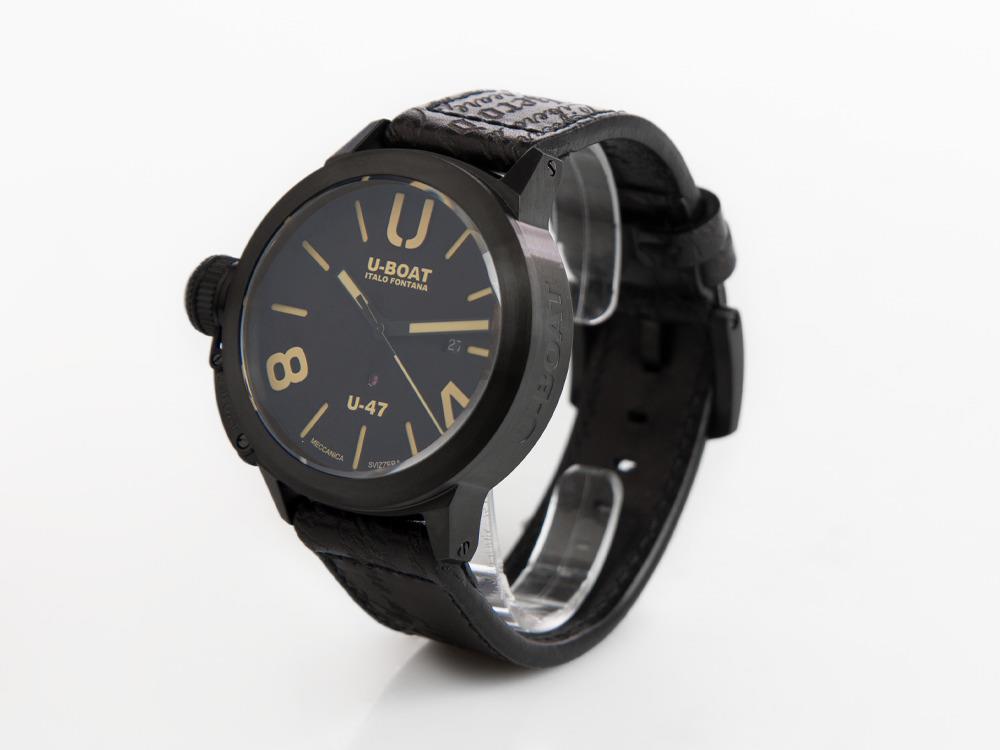 U-Boat U-47 Classico Dark Soul Automatik Uhr, IPB, 47 mm, Lederband, 9160