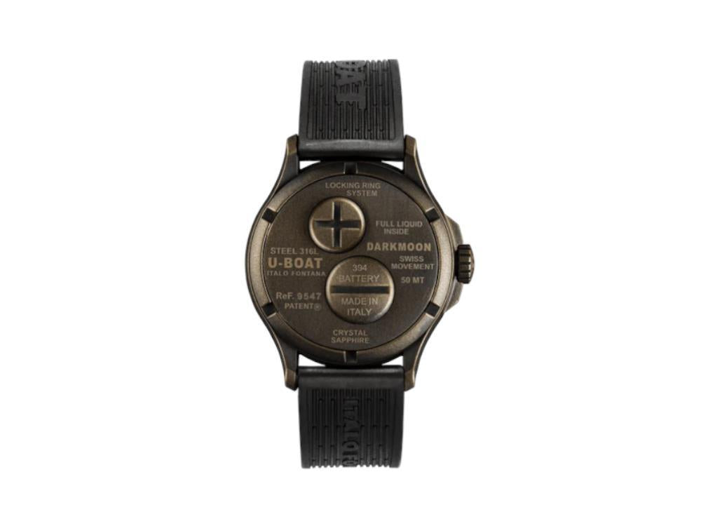 U-Boat Capsoil Darkmoon Curve Vintage Quartz Uhr, 40 mm, Braun, 9547