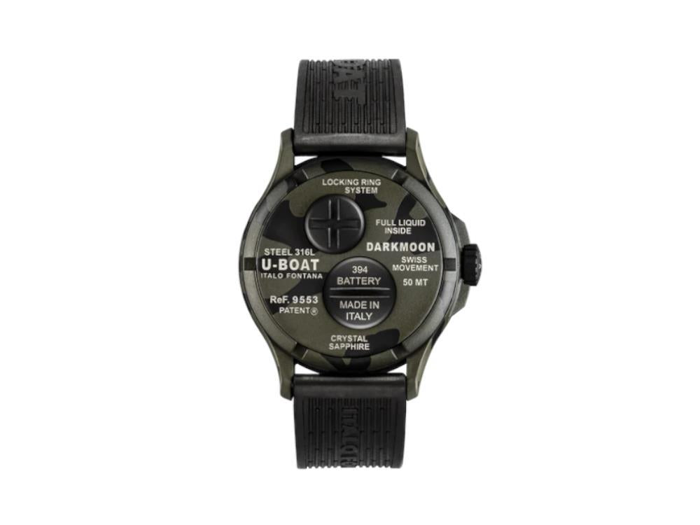 U-Boat Capsoil Darkmoon Camouflage Curve Quartz Uhr, PVD, 44 mm, Schwarz, 9553