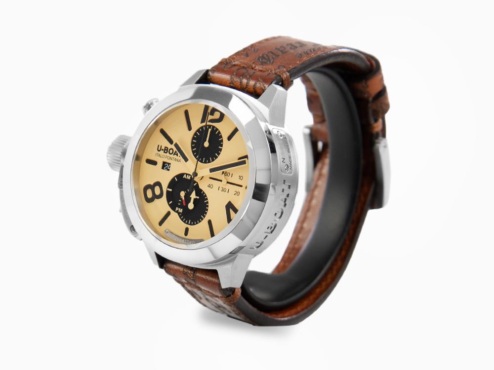 U-Boat Classico Tungsteno Chronograph Automatik Uhr, Beige, 45 mm, 9568