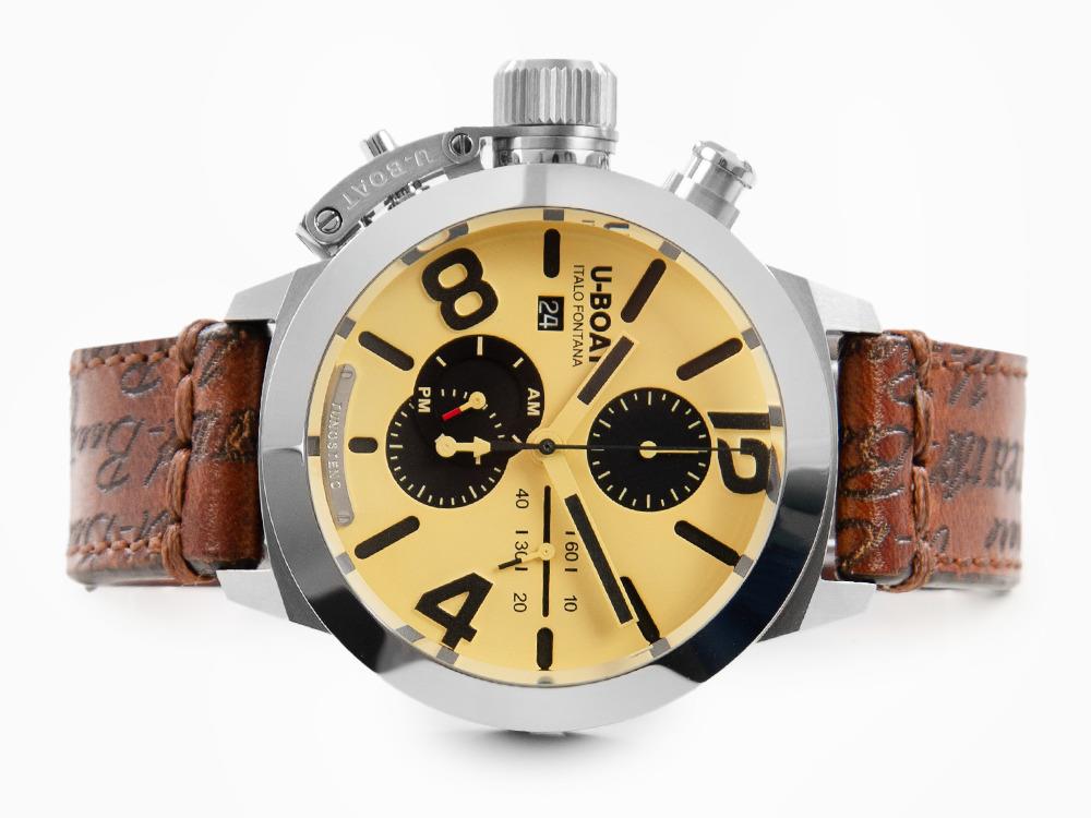 U-Boat Classico Tungsteno Chronograph Automatik Uhr, Beige, 45 mm, 9568