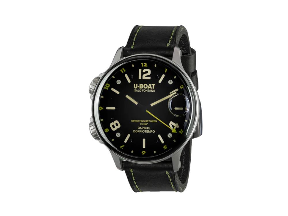 U-Boat Capsoil Doppiotempo Green Rehaut Quartz Uhr, 55 mm, Schwarz, 9676