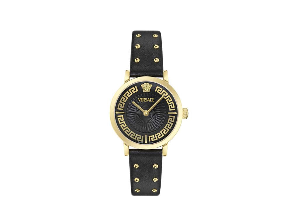 Versace Greca Fortuna Quartz Uhr, PVD Gold, Schwarz, 35 mm, VE0A00225
