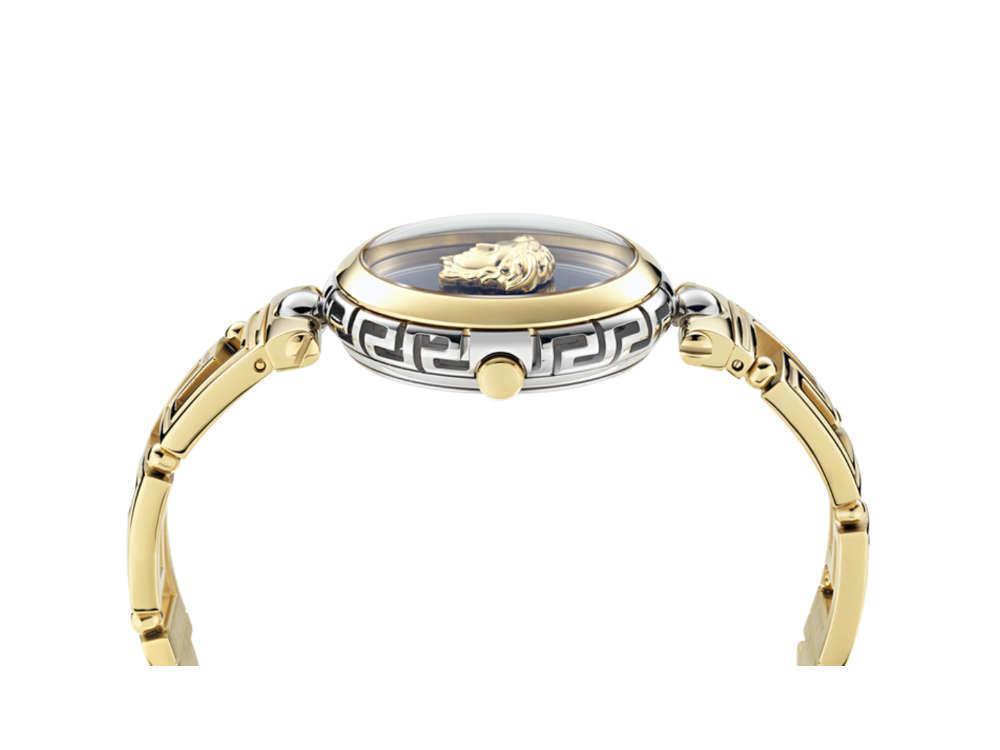 Versace Medusa Jewel Quartz Uhr, PVD Gold, Grün, 34 mm, Shapir-Glas, VE0B00325