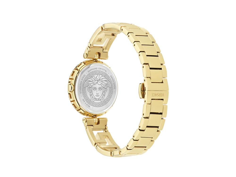Versace Medusa Jewel Quartz Uhr, PVD Gold, Schwarz, 34 mm, VE0B00525