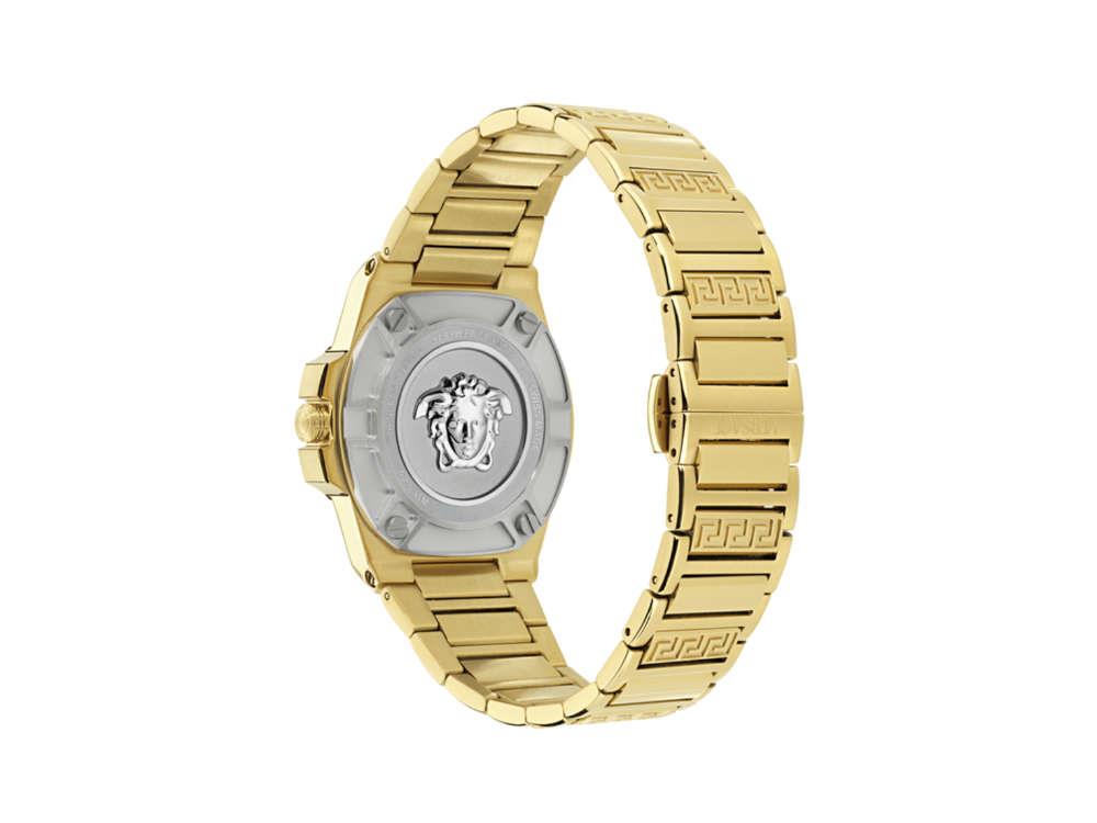 Versace Greca Reaction Quartz Uhr, PVD Gold, Schwarz, 38 mm, VE0D00525