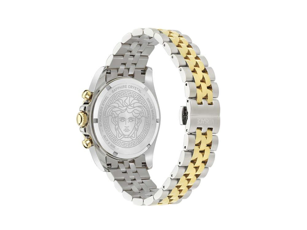 Versace Greca Chrono Wave Quartz Uhr, Grün, 43 mm, Shapir-Glas, VE0H00425