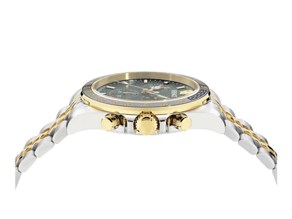 Versace Greca Chrono Wave Quartz Uhr, Grün, 43 mm, Shapir-Glas, VE0H00425