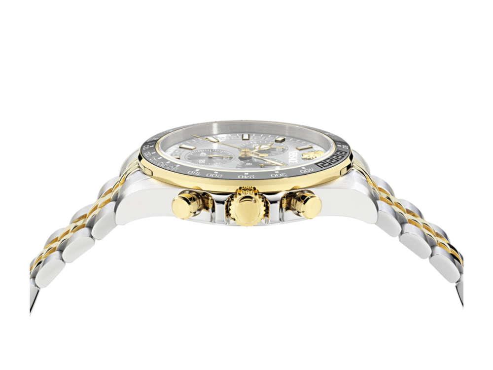 Versace Greca Chrono Wave Quartz Uhr, Grau, 43 mm, Shapir-Glas, VE0H00725