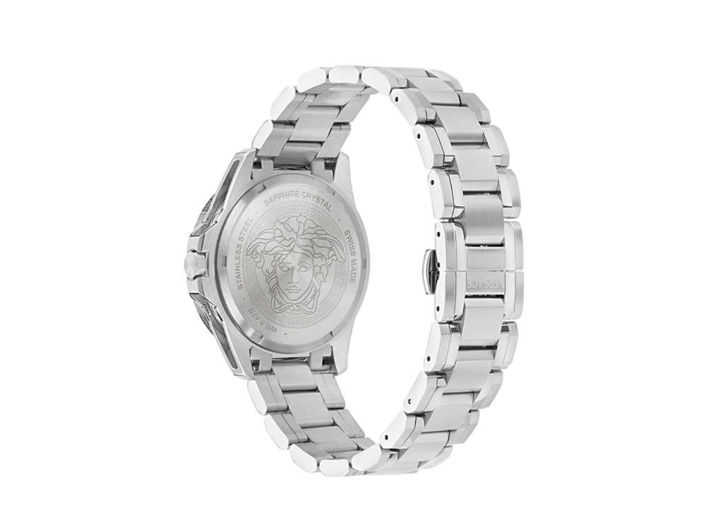 Versace V-Galaxy Moonphase Quartz Uhr, Blau, 43 mm, Shapir-Glas, VE0K00125